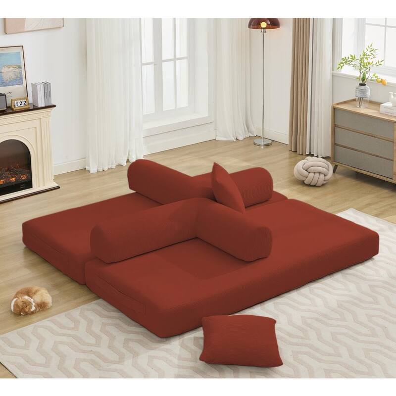 78.5" 4-in-1 Folding Convertible Out King Size Sleeper Sofa Bed