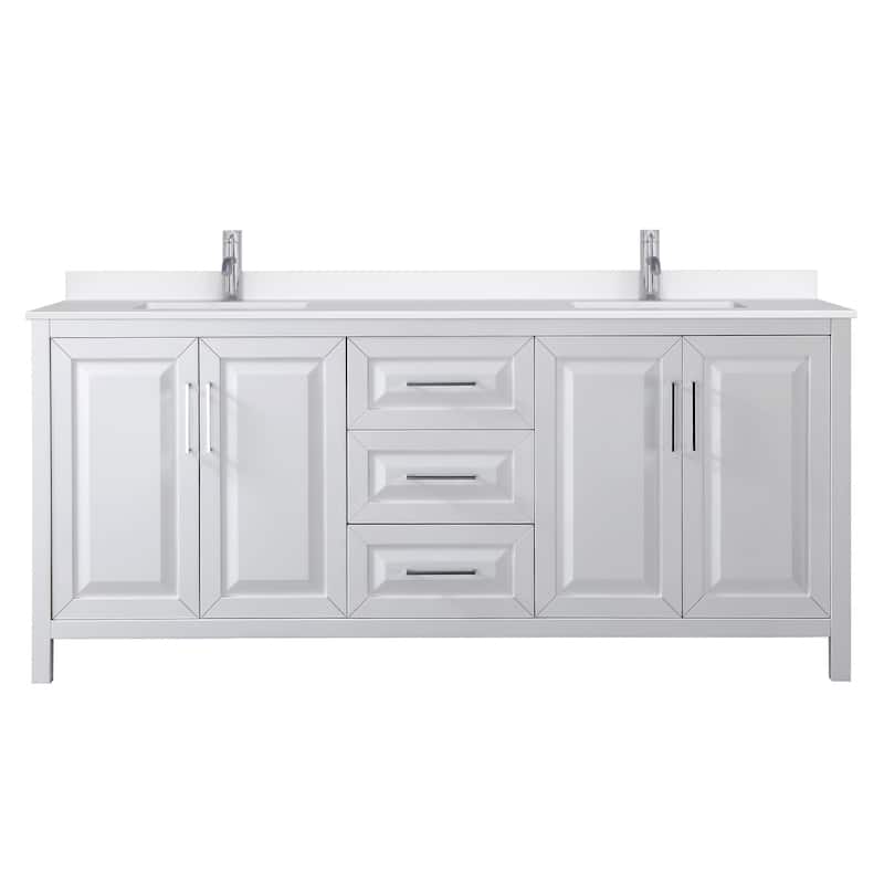 Daria 80-inch Double Vanity, Single Hole Quartz Top