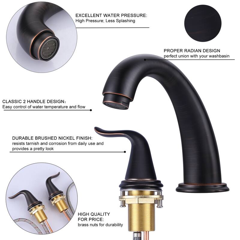 WOWOW Elegant Dual-Handle Bathroom Sink Faucet