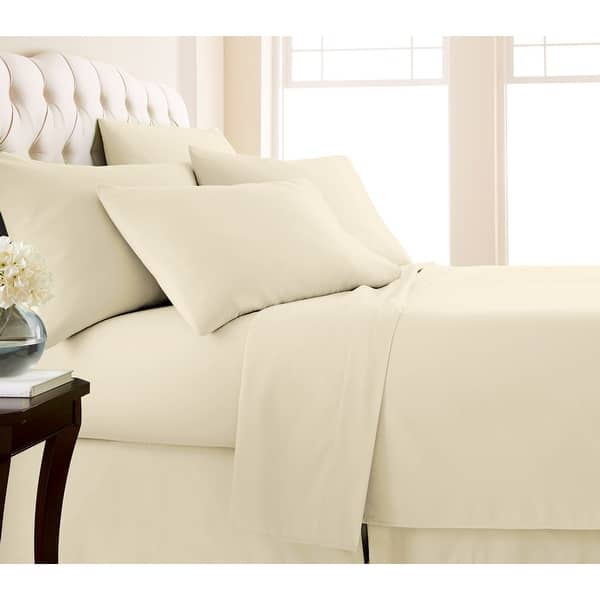 No-slip Ultra-soft Deep Pocket 6-piece Bed Sheet Set - King - Off White