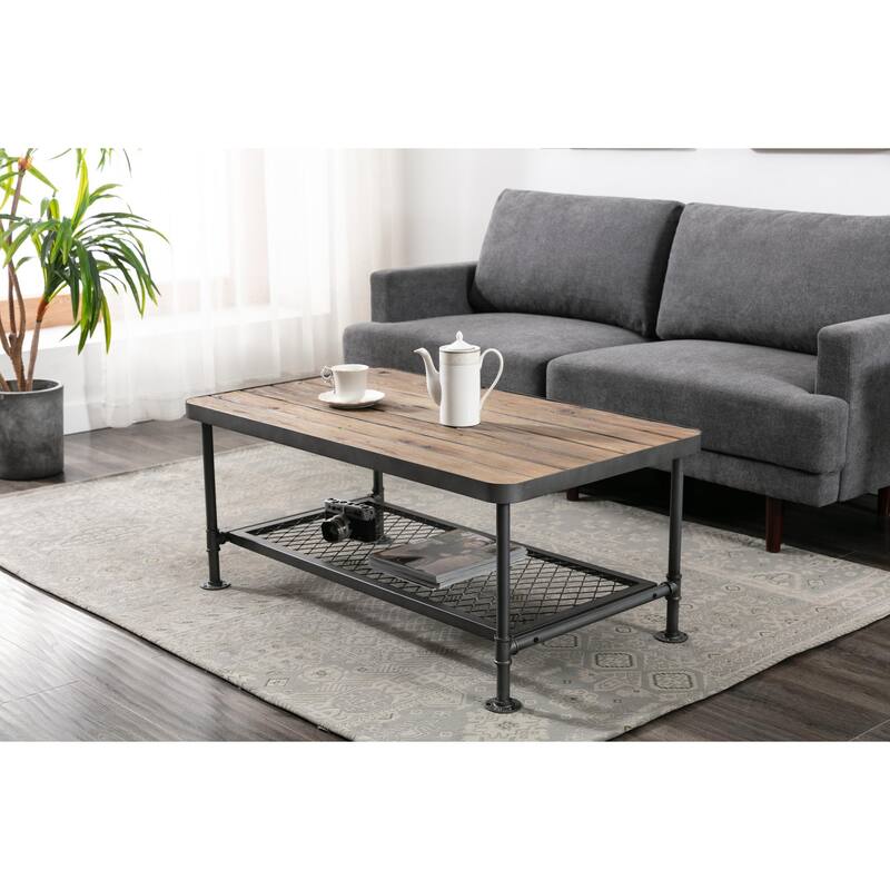 Boraam Newport Grey and Natural Coffee Table