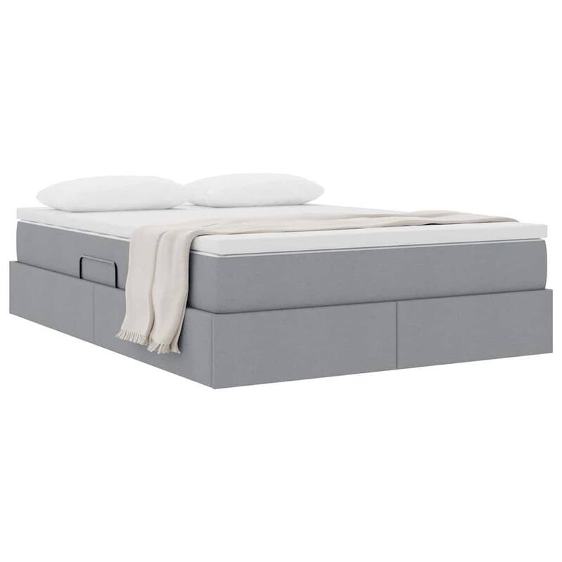 vidaXL Storage Bed with Mattress in Polyester