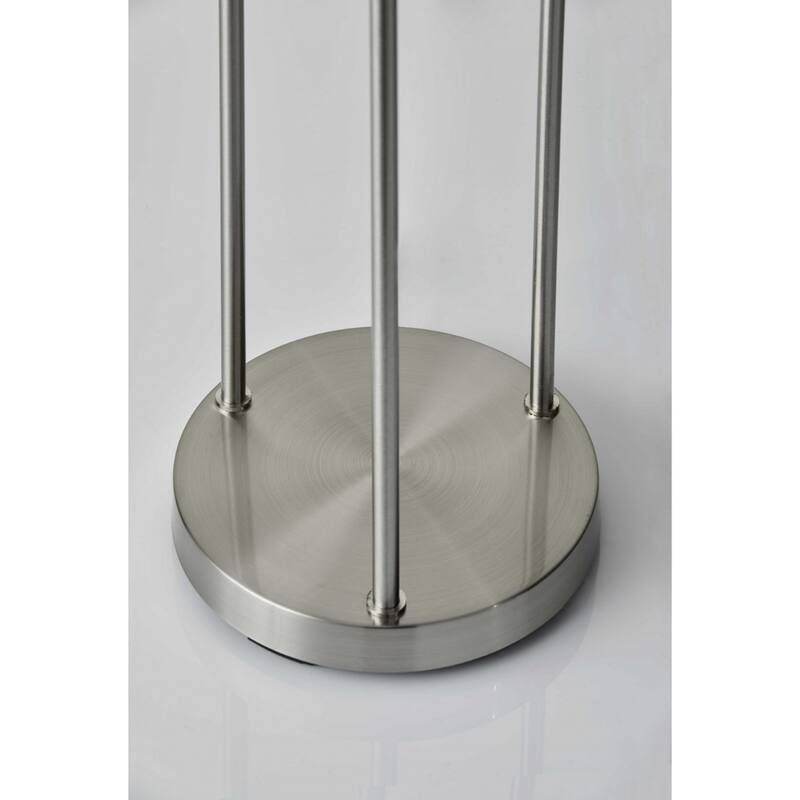68" Tall Brushed Silver Floor Lamp with 3 Linen Shades and Pull Chains Switch Type for Modern Home Decor - 68”H x 14”W x 14”D