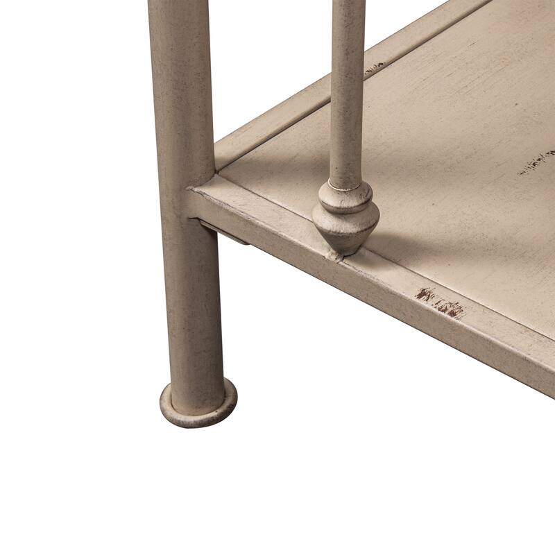 Vintage Series Distressed Metal Open Nightstand - Black