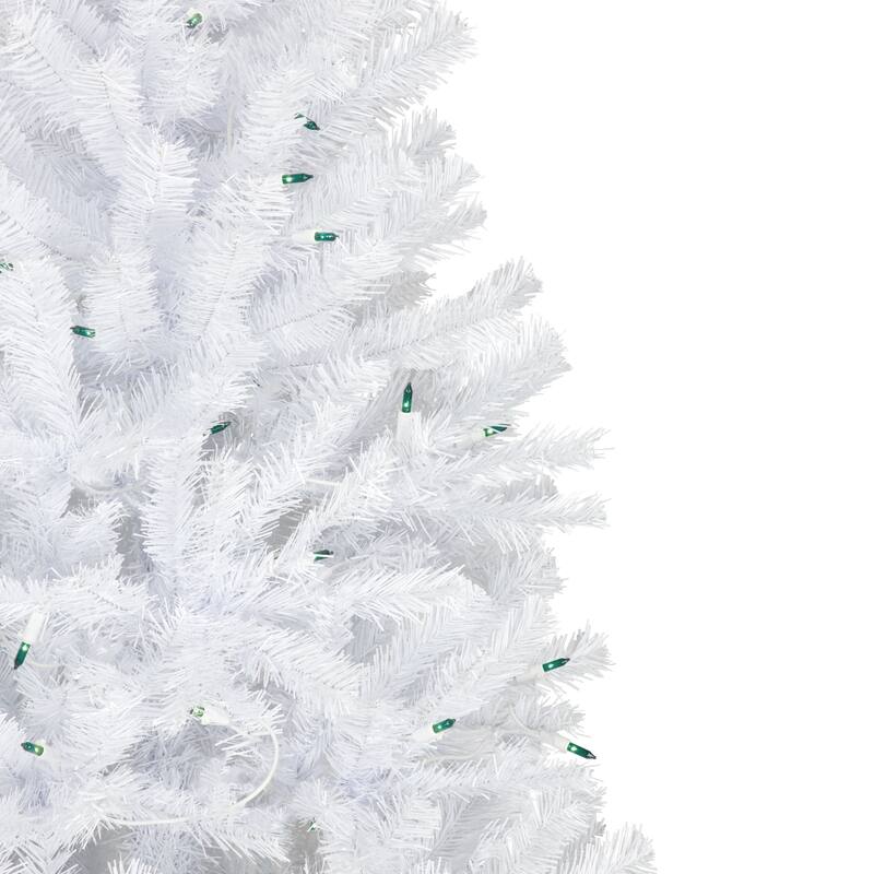 6.5' Slim Geneva White Spruce Artificial Christmas Tree Green Lights - 6.5 Foot