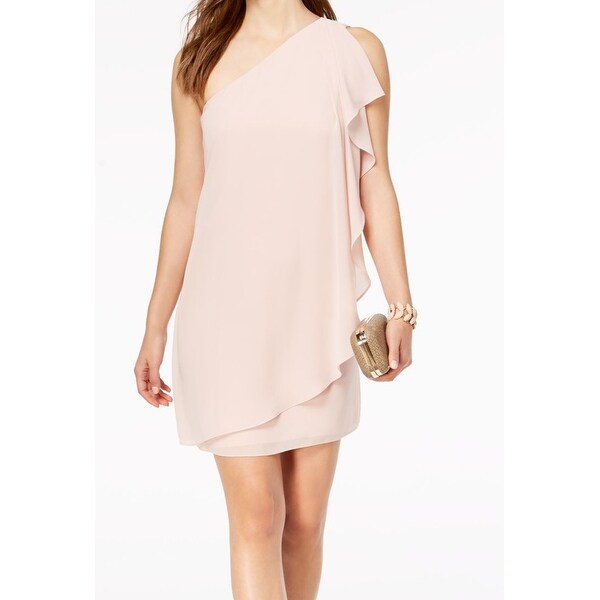 pale pink shift dress