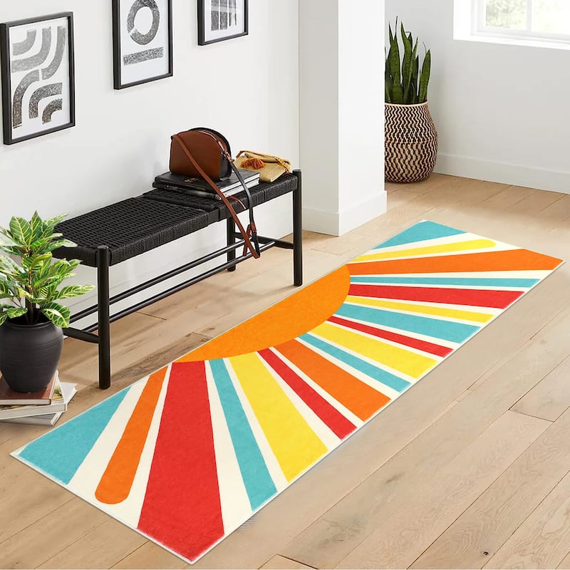 Garvee Rainbow Sol Kids Area Rug