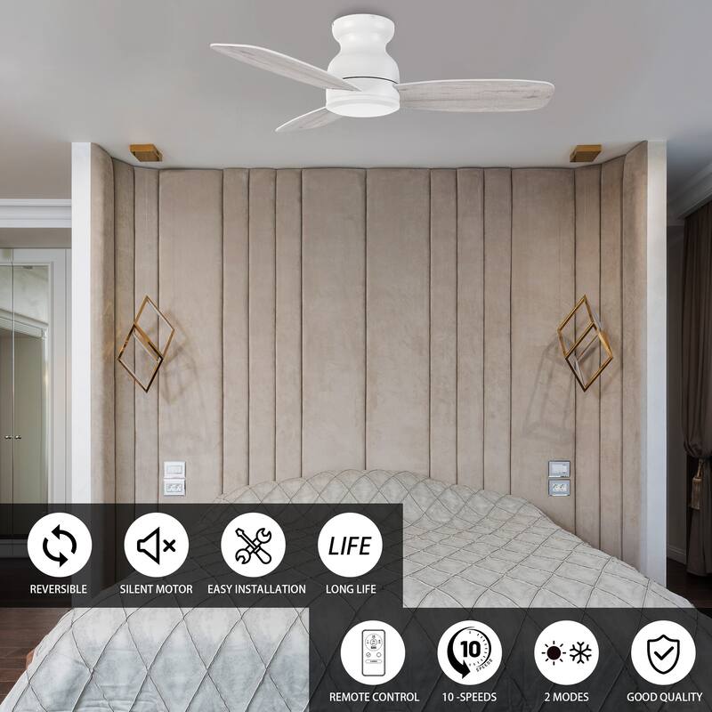 CARRO Quest 44" Indoor Ceiling Fan with Remote-No Light