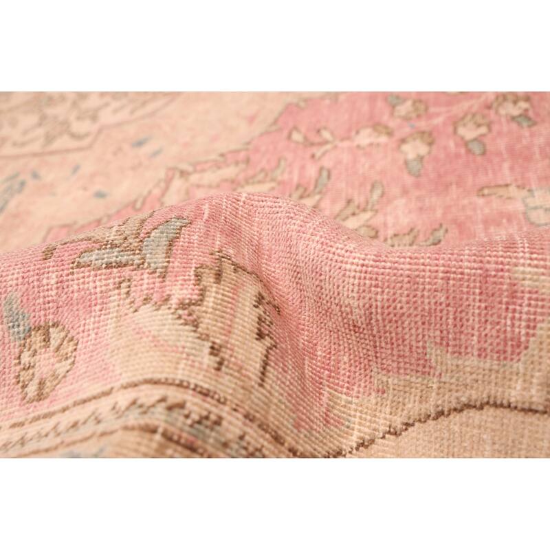 ECARPETGALLERY Hand-knotted Antalya Vintage Dark Pink Wool Rug - 9'6 x 12'6