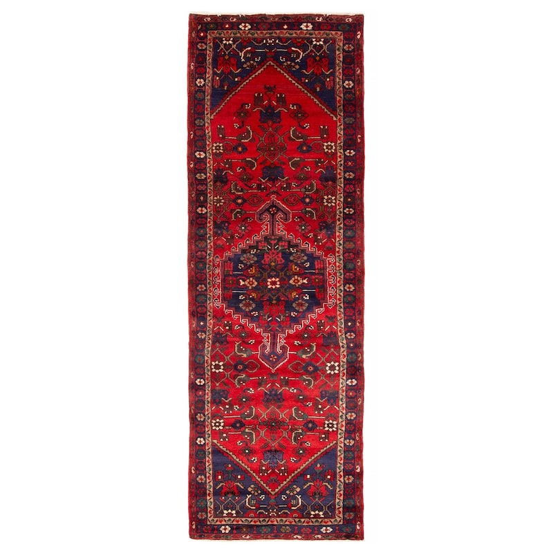 ECARPETGALLERY Hand-knotted Andelz Red Wool Rug - 3'6 x 10'7 - Red - 3'6 x 10'7