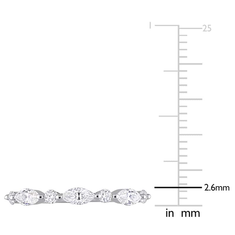 Miadora 1/2ct DEW Moissanite Semi-Eternity Ring in Sterling Silver