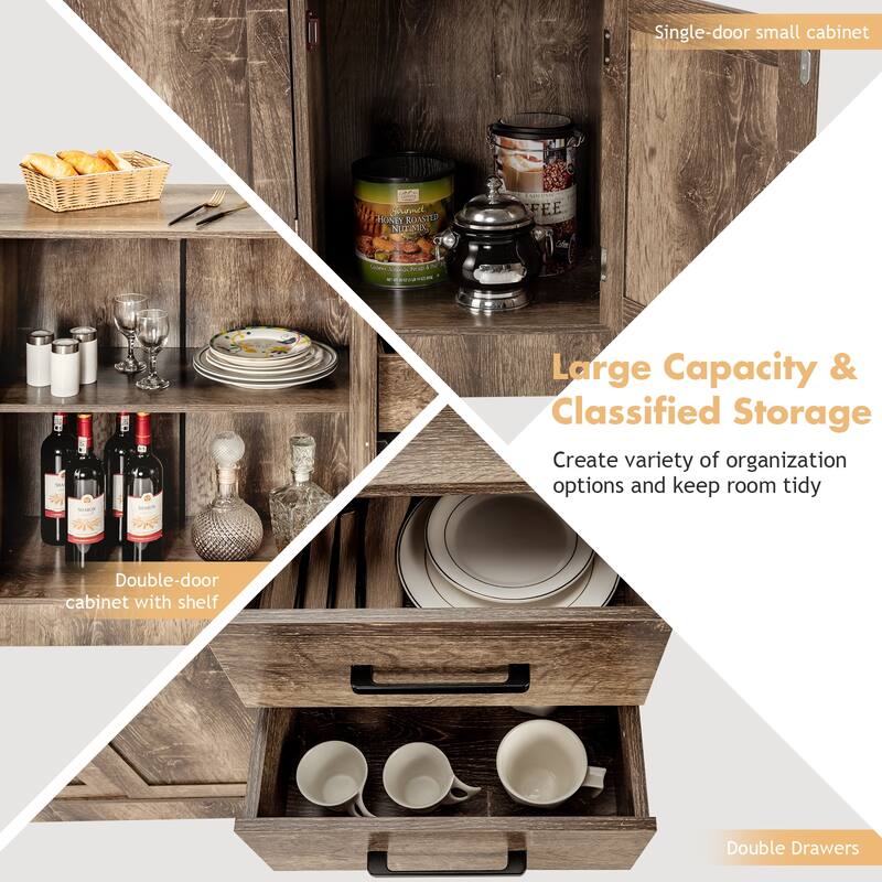 Gymax Buffet Storage Cabinet Console Table Kitchen Sideboard Drawer - See Details