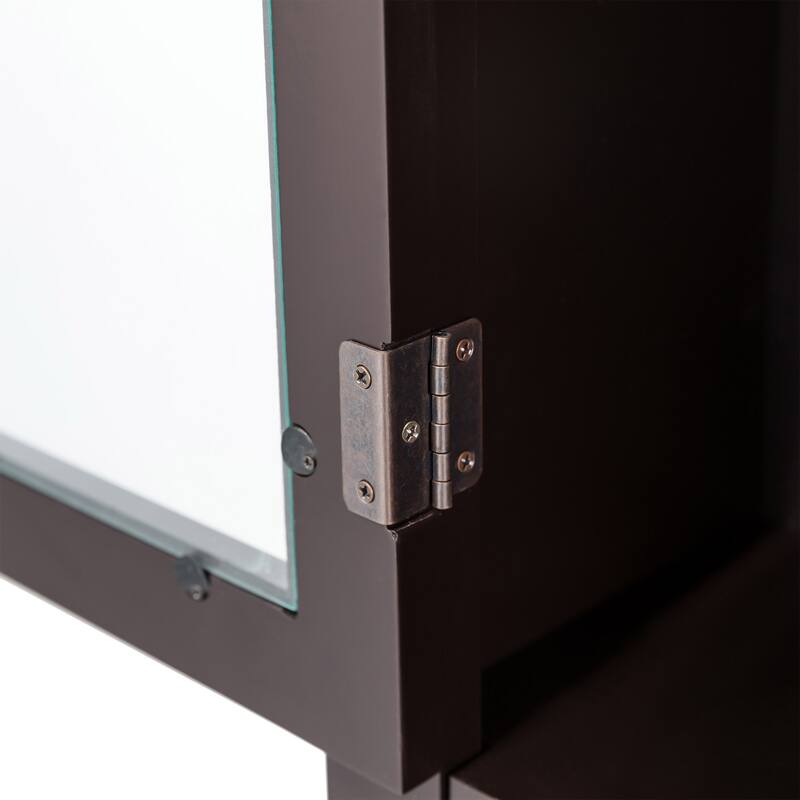 Glitzhome 5.8FT Espresso/ Walnut Bathroom Storage Cabinet Spacesaver Organizer