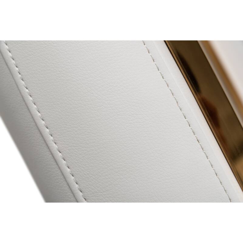 Modrest Larson Modern White Leatherette & Gold Accent Chair