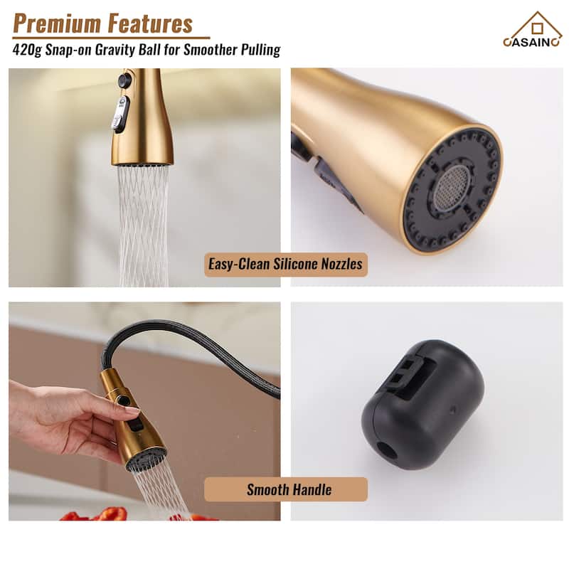 Single Handle Pull Down Sprayer Kitchen Faucet