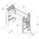 preview thumbnail 10 of 27, Max and Lily Mid-Century Modern Twin Loft Bed with Desk and Bookshelf