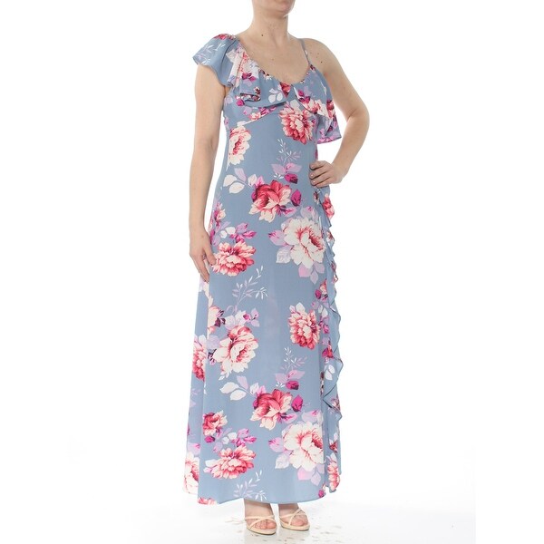 womens blue floral dress