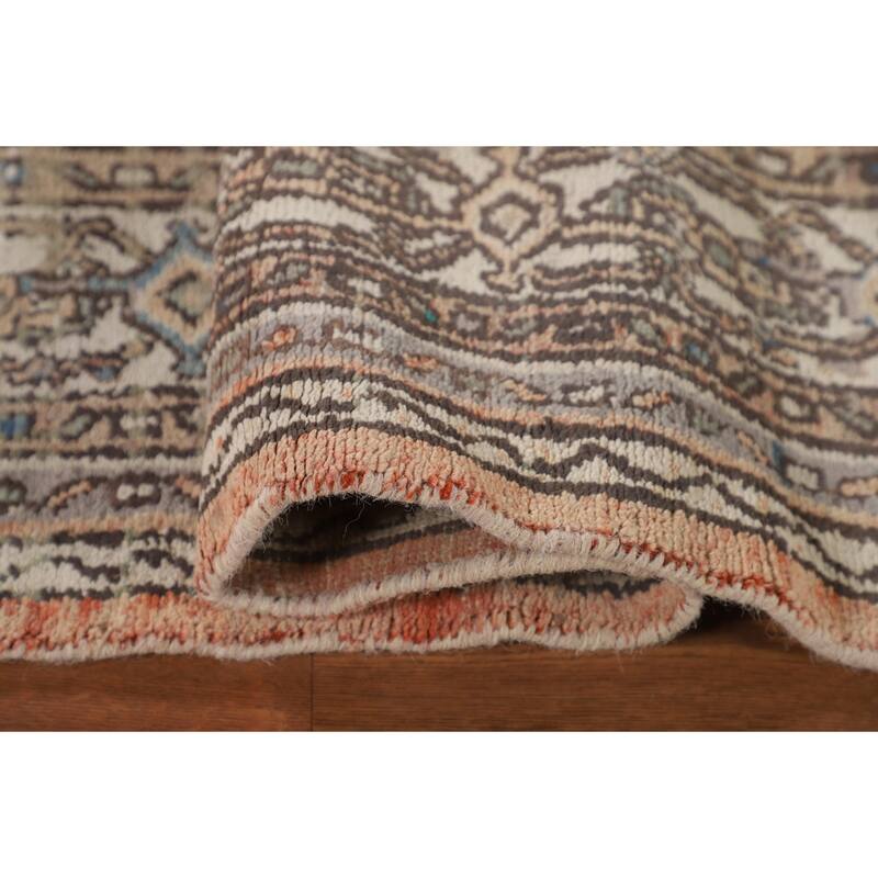 Traditional Hamedan Persian Vintage Rug Hand-Knotted Wool Carpet - 6'7"x 10'0"