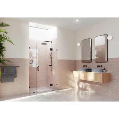 Glass Warehouse 38.5 in. W x 78 in. H Glass Hinged Pivot Frameless 3 Panel Inline Shower Door in
