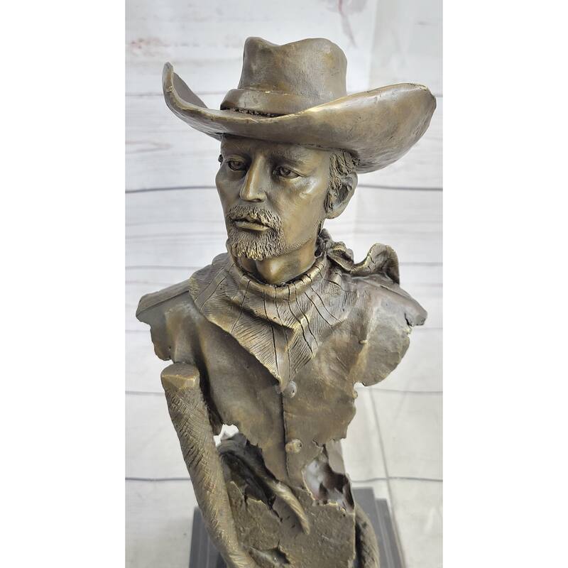 Buffalo Bill Bronze Metal Bust Statue Sculpture Western Signed Original 13 Inches X 6 Inches