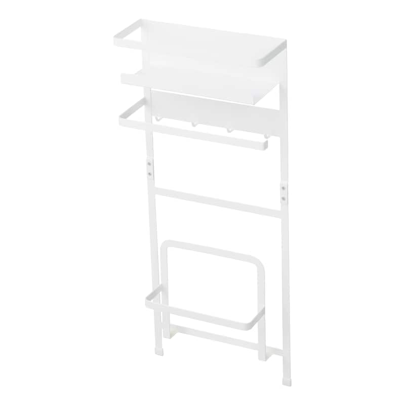 Yamazaki Home Magnetic Laundry Organizer, Steel, Large - L 4.33 x W 11.02 x H 26.38 inches - White - White