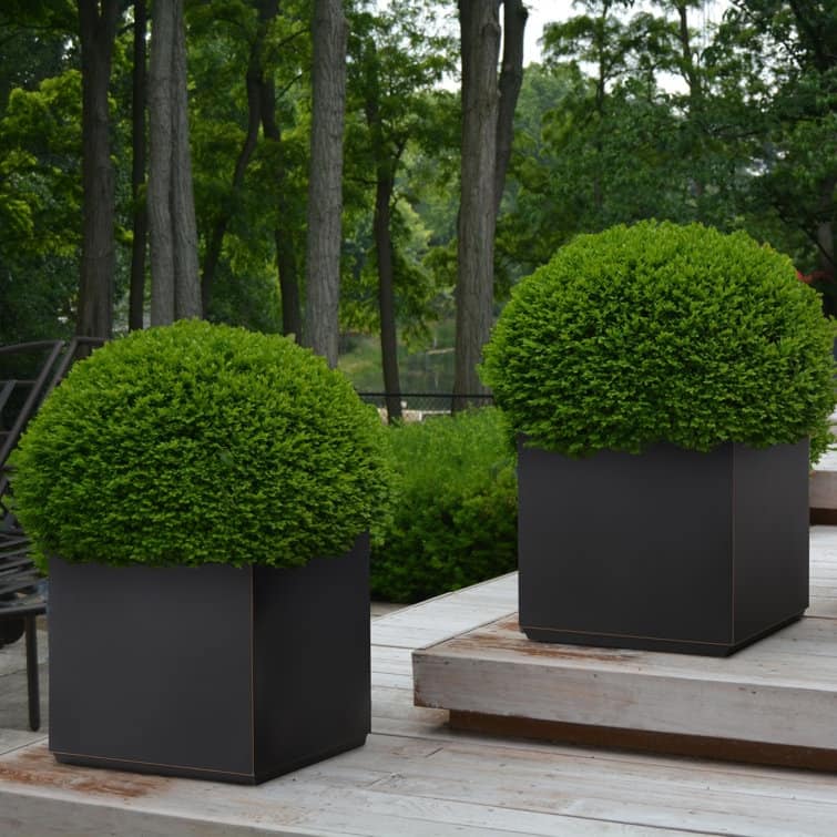Metallic Heavy Planter for Outdoor Plants Tall and Long Metal Divider Planter Box