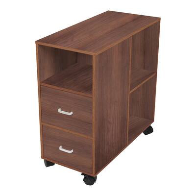 End Table Mobile Nightstand With Adjustable Shelf File Cabinet Storage Table