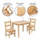 preview thumbnail 33 of 41, Kids 3 Piece Solid Hardwood Table and Chair Set for Playroom, Kitchen