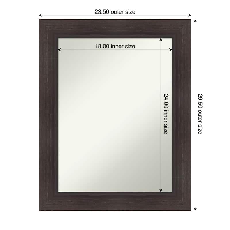 Sloped Non-Beveled Framed Bathroom Vanity Wall Mirror - 24 x 30 in - Sloped Espresso