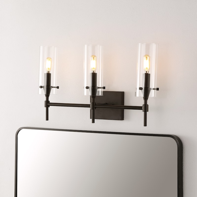 Jayce Bohemian Farmhouse Iron/Glass LED Vanity by JONATHAN Y