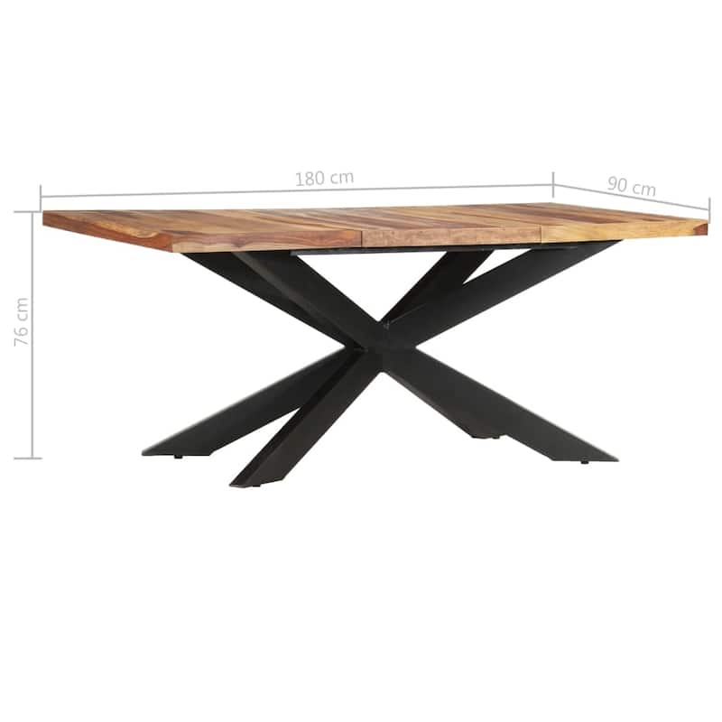 vidaXL Dining Table 70.9"x35.4"x29.9" Solid Sheesham Wood