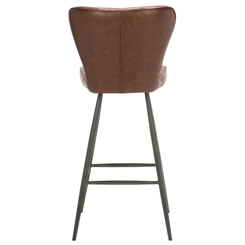 SAFAVIEH Liberty -30 Inch Burgundy Bar Stool (Set of 2) - 16.9" x 21.7" x 46.1" - 17Wx22Dx46H