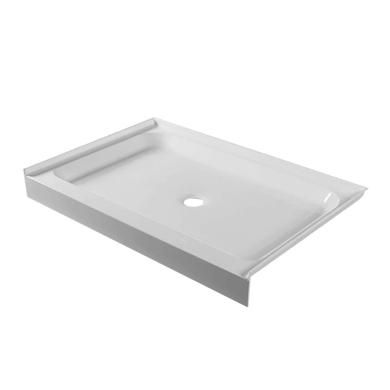Fine Fixtures Single Threshold Acrylic Shower Base - Non-Slip Textured Surface Shower Floor Pan - 48 X 32