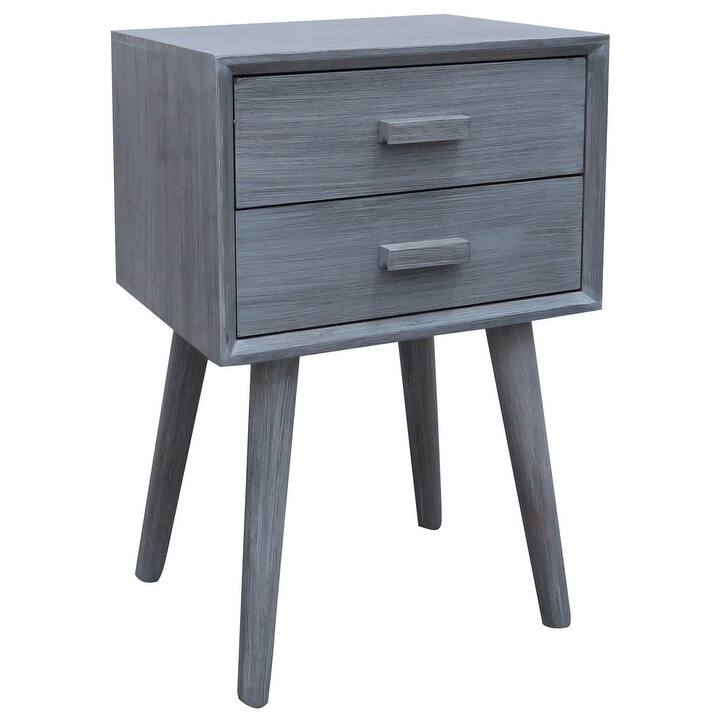 Hartford Two Drawer Side Table - Slate Grey