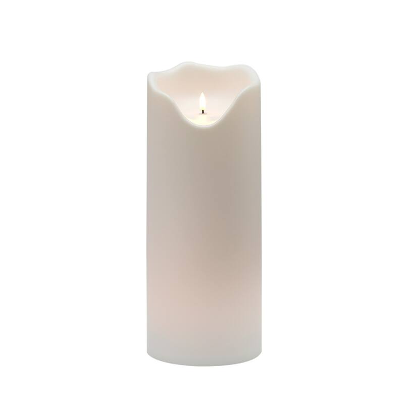 Large LED Lighted Melted Flameless Candle - 15.75" - White