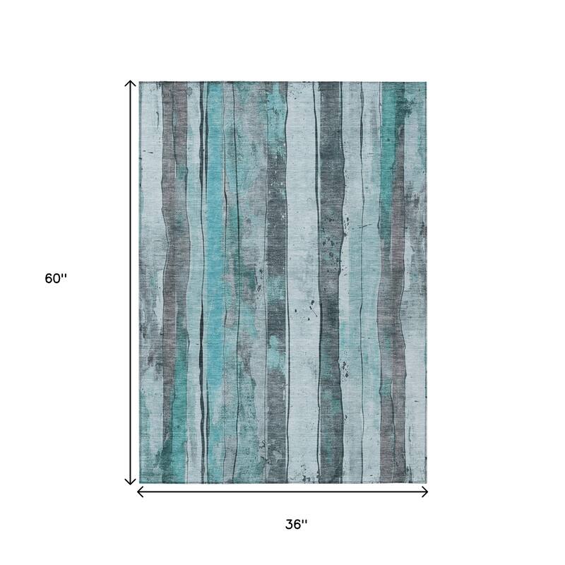 HomeRoots Striped Transitional Rectangle Outdoor Rug