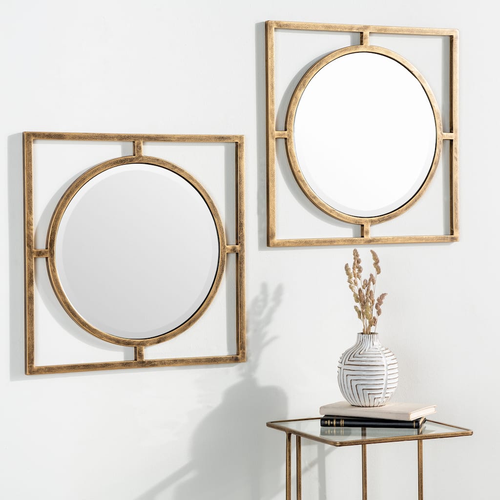 Granero Contemporary Beveled Mirror - 18"H x 18"W x 1.2"D, 18"H x 18"W x 1.2"D