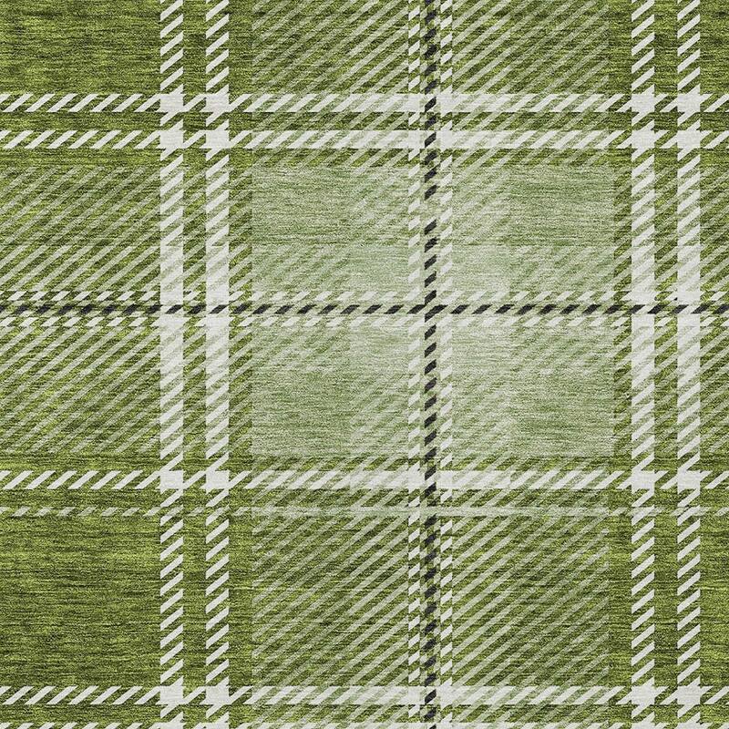 HomeRoots Plaid Transitional Rectangle Outdoor Rug