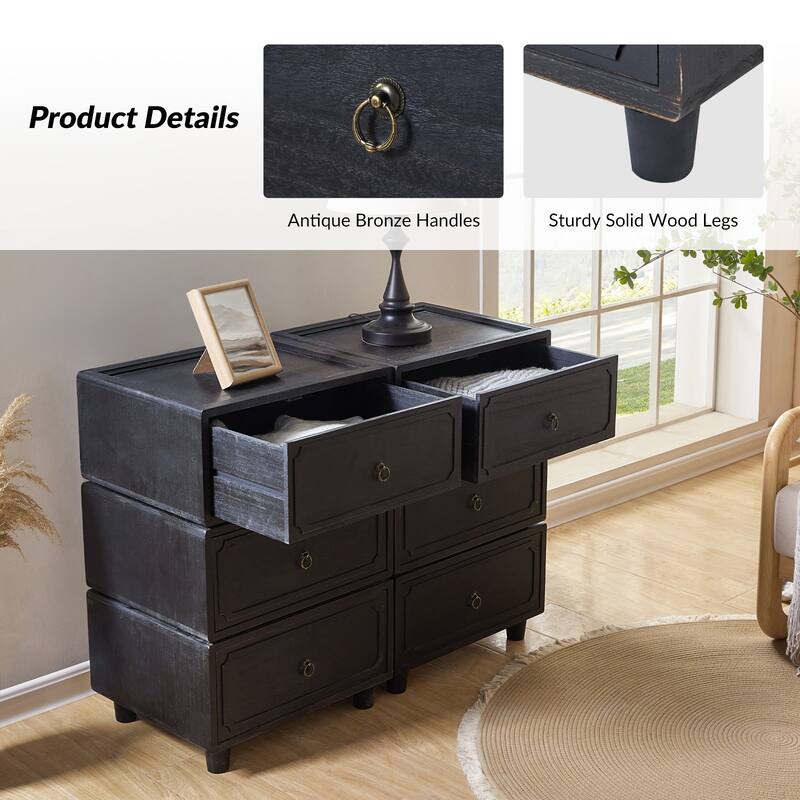 Greg Transitional Modular Nightstand with Multiple Configurations Set of 6 by HULALA HOME