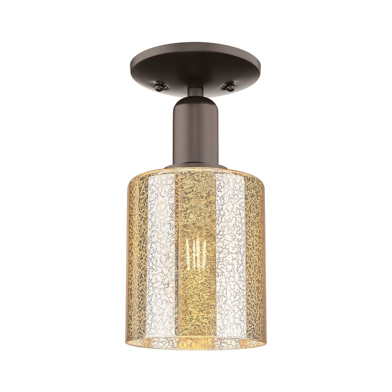 Innovations Lighting 716-1C-11-5 Cobbleskill Semi-Flush Cobbleskill 5" - Oil Rubbed Bronze / Mercury