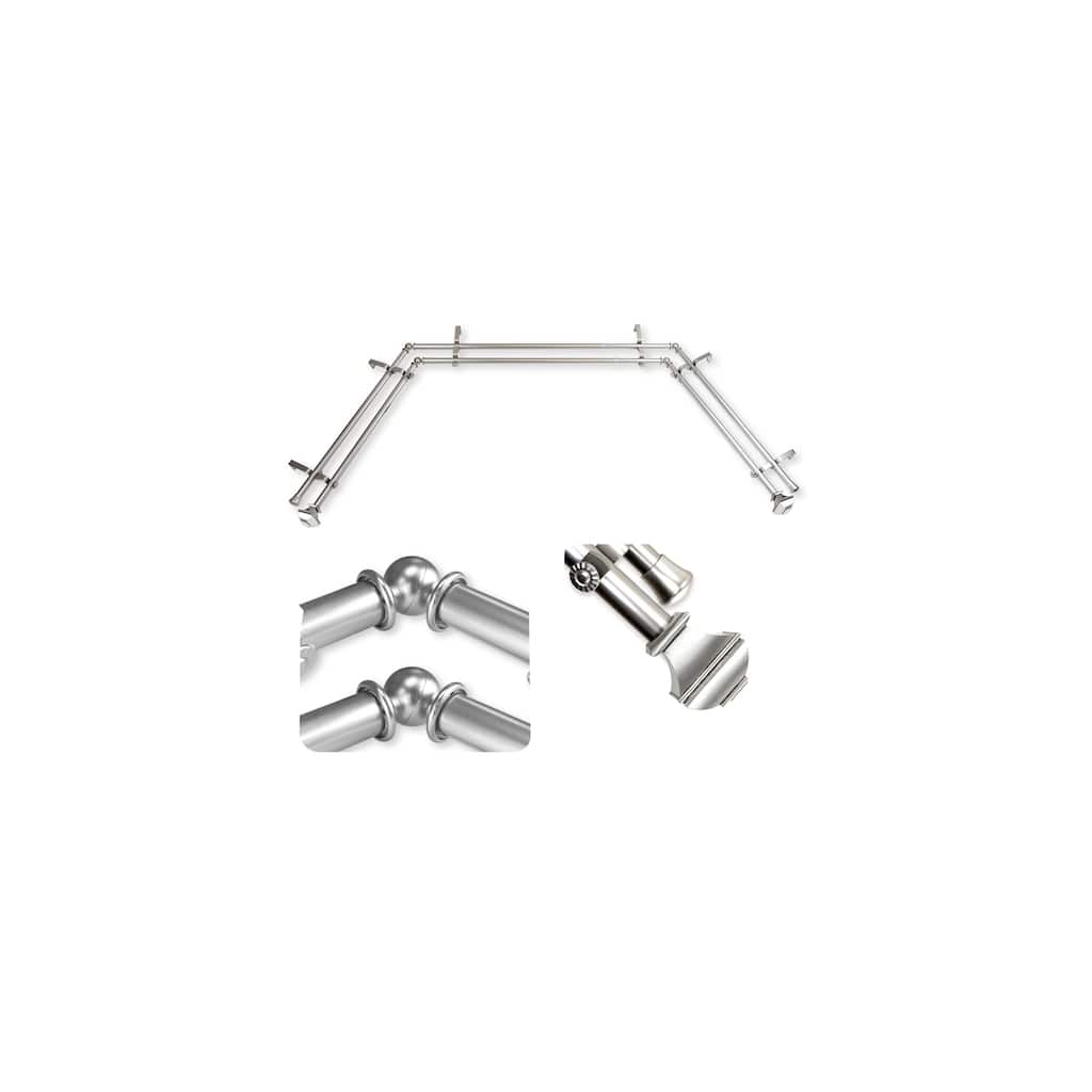 Boho Curtain Rods & Hardware - Telescoping Rods, Satin Nickel Finish, Adjustable Lengths - M