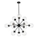 preview thumbnail 39 of 44, Masakee 12-light Sputnik Metal Chandelier with Clear Glass Globe Shades