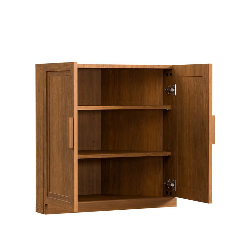 31"H Corner Sideboard Cabinet Free-Standing Corner Storage Organizer