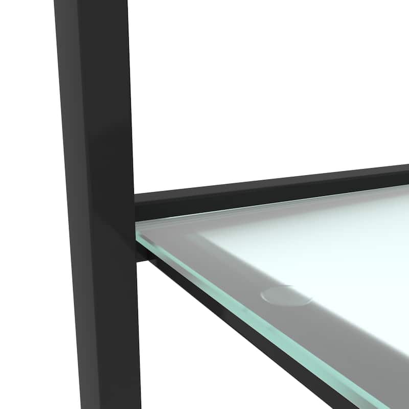 Transparent Glass Two Layer Tea Table, Versatile and Stylish for Any Room.