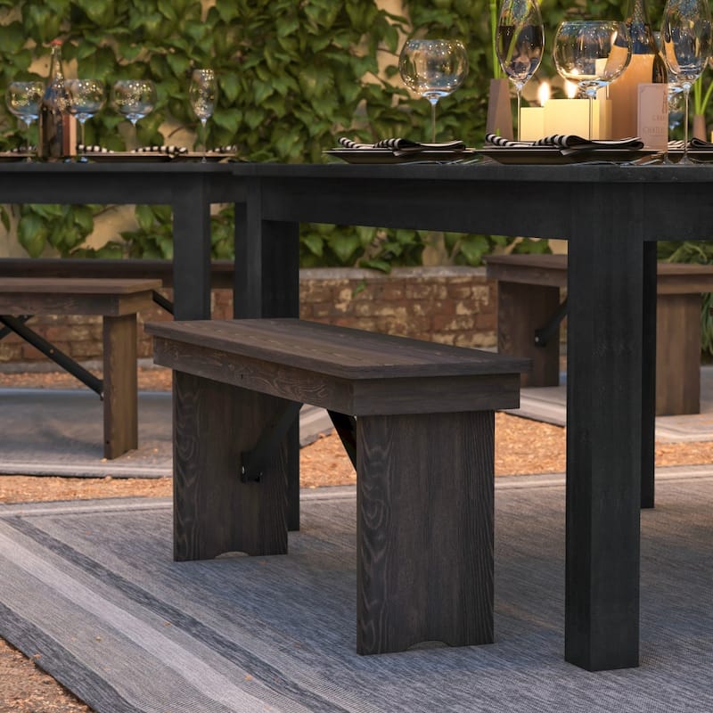 40" x 12" Antique Rustic Solid Pine Folding Farm Bench