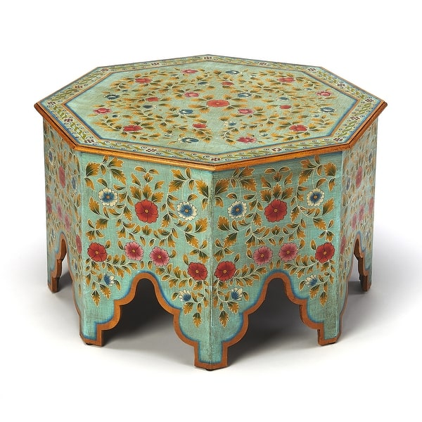 slide 2 of 4, Butler Priya Hand Painted Coffee Table Green - Wood/MDF