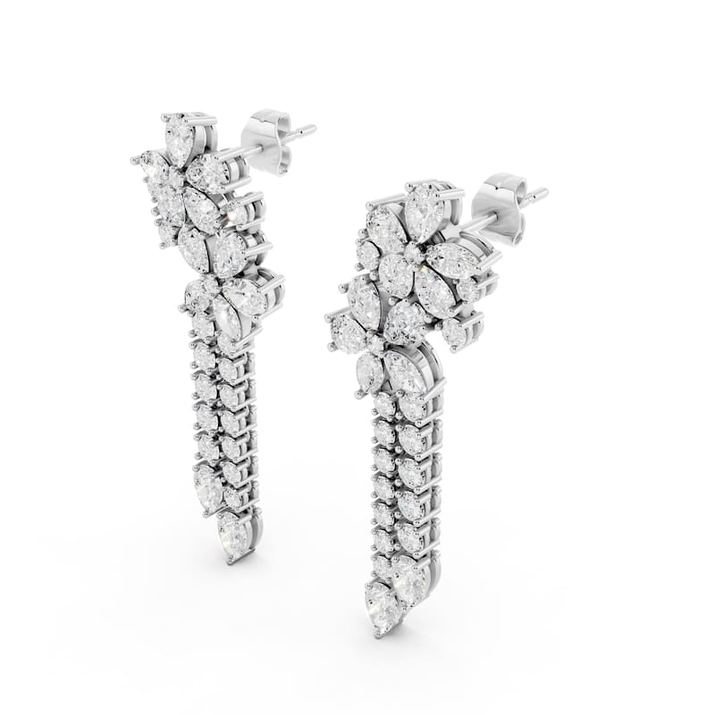 Auriya 14k Gold 3 1/5ctw Lab Grown Diamond Dangle Earrings (E-F VS)