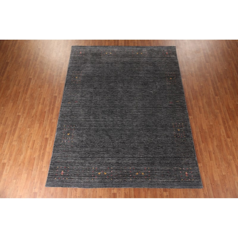 Striped Gabbeh Oriental Area Rug Wool Carpet - 8'9" x 11'6"