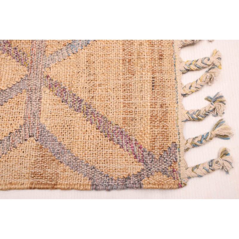 ECARPETGALLERY Flat-Weave Palas Denizli Tan Jute Kilim - 5'5 x 7'5