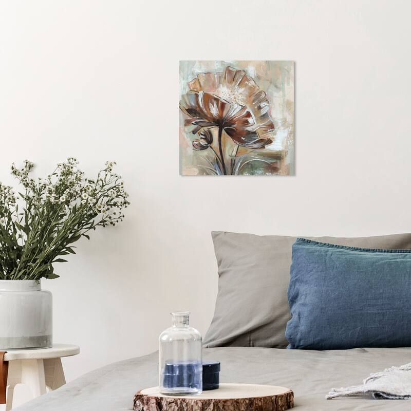 Wynwood Studio Canvas Floral and Botanical Doll Memories - Perfect Beige Brown and Rustic Wall Art Canvas Print - Brown, White - 12 x 12